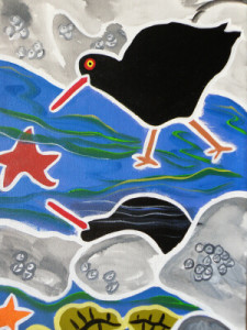 painting of oyster catcher